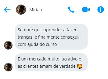 Depoimento de aluna do Curso de Tranças Afro VIP